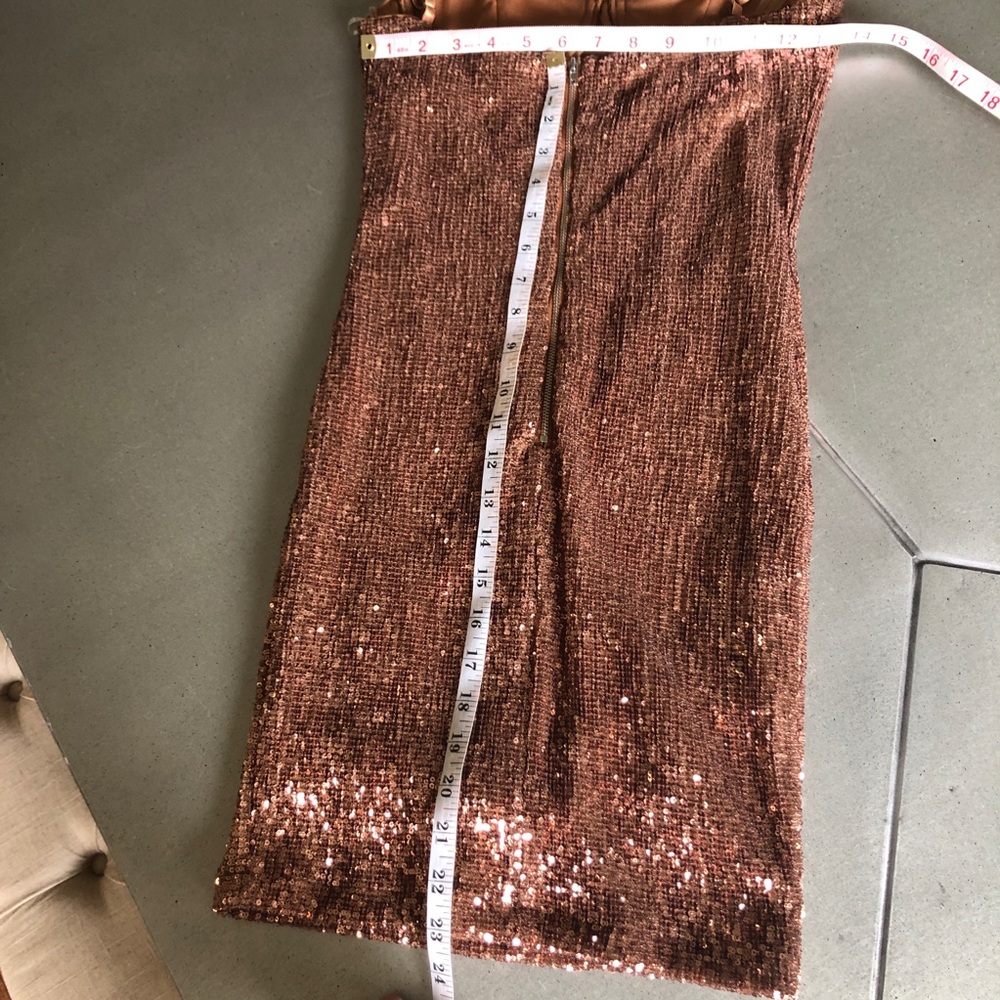 HONEY BUM sexy sequin BRONZE COPPER Dress Small - Picture 8 of 9
